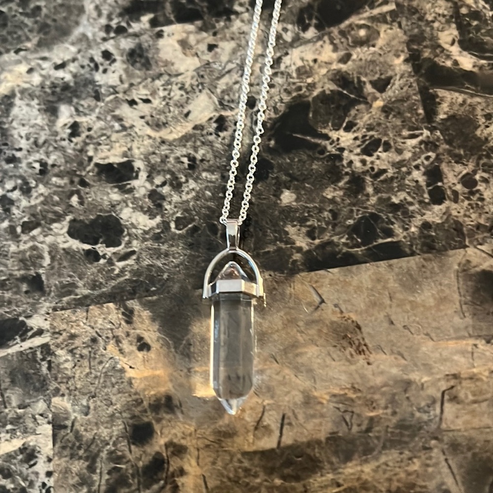 Handmade Hexagon Natural Stone Crystal Necklace